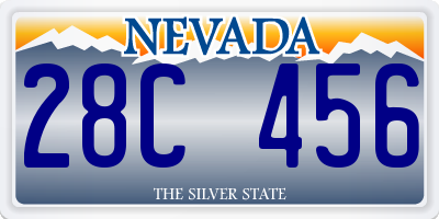 NV license plate 28C456