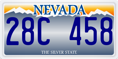 NV license plate 28C458