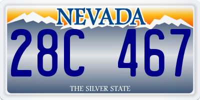 NV license plate 28C467