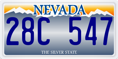 NV license plate 28C547