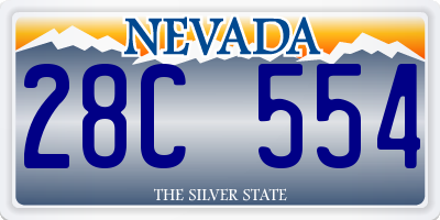 NV license plate 28C554