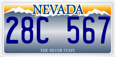 NV license plate 28C567