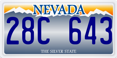 NV license plate 28C643