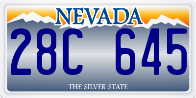 NV license plate 28C645