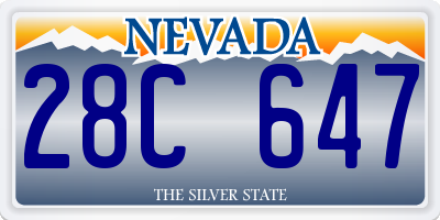 NV license plate 28C647