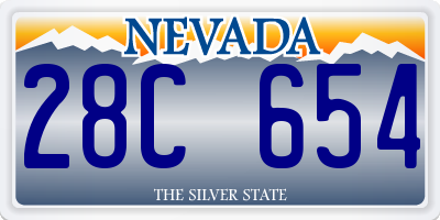 NV license plate 28C654