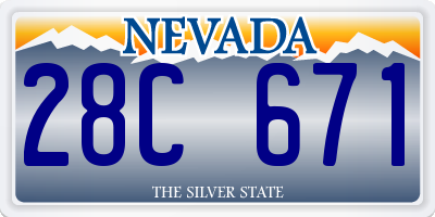 NV license plate 28C671