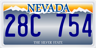 NV license plate 28C754