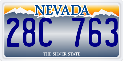 NV license plate 28C763