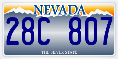 NV license plate 28C807
