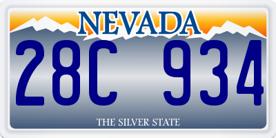 NV license plate 28C934