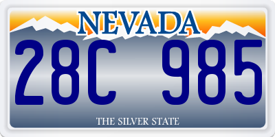 NV license plate 28C985