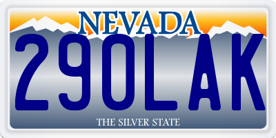 NV license plate 290LAK