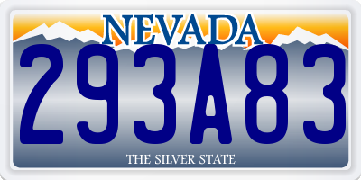 NV license plate 293A83