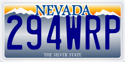 NV license plate 294WRP