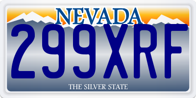 NV license plate 299XRF