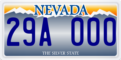 NV license plate 29A000