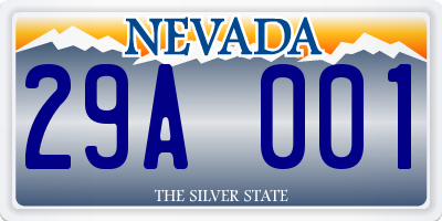 NV license plate 29A001