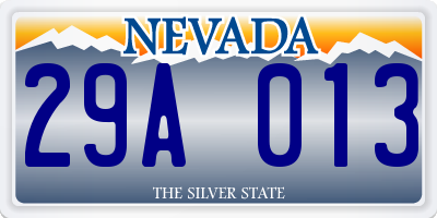 NV license plate 29A013