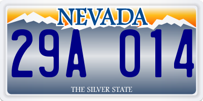 NV license plate 29A014