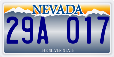 NV license plate 29A017
