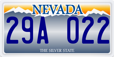 NV license plate 29A022