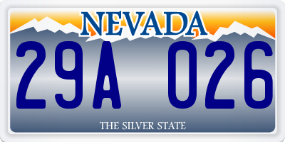 NV license plate 29A026