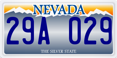 NV license plate 29A029