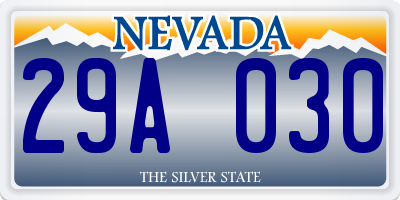NV license plate 29A030