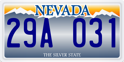 NV license plate 29A031
