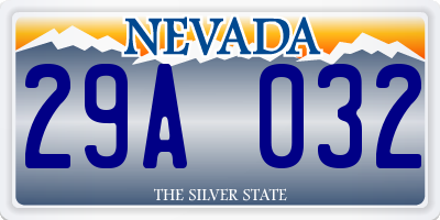 NV license plate 29A032