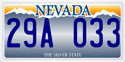 NV license plate 29A033