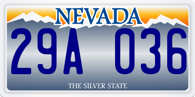 NV license plate 29A036