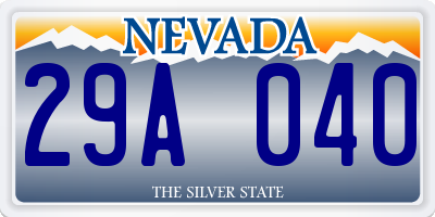 NV license plate 29A040