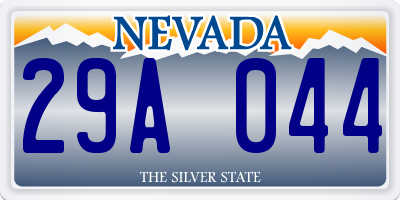 NV license plate 29A044