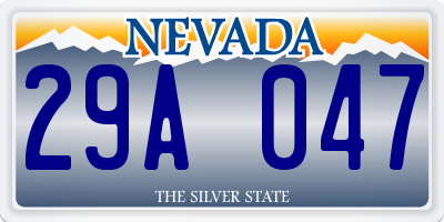 NV license plate 29A047
