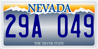 NV license plate 29A049