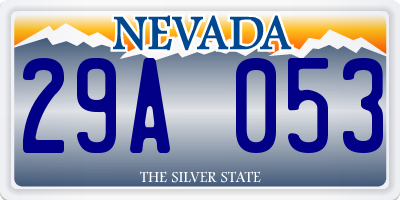 NV license plate 29A053