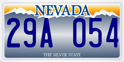 NV license plate 29A054