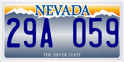 NV license plate 29A059
