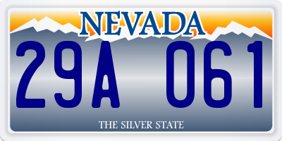 NV license plate 29A061