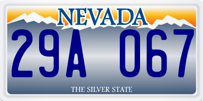 NV license plate 29A067