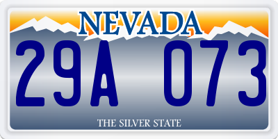 NV license plate 29A073