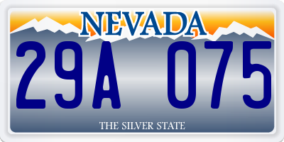 NV license plate 29A075