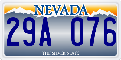 NV license plate 29A076