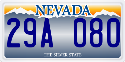 NV license plate 29A080