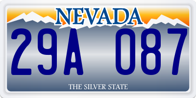 NV license plate 29A087
