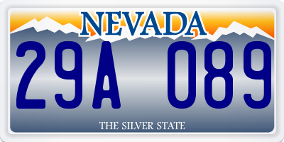NV license plate 29A089