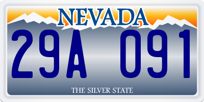 NV license plate 29A091