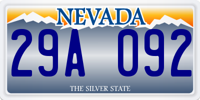 NV license plate 29A092
